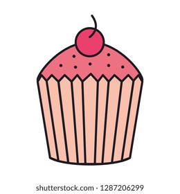 sweet cupcake with cherry