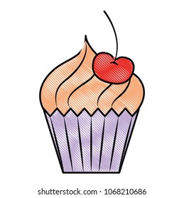 sweet cupcake cherry cream bakery