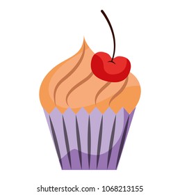 sweet cupcake cherry cream bakery