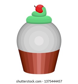 Sweet cupcake with cream image. Vector illustration design