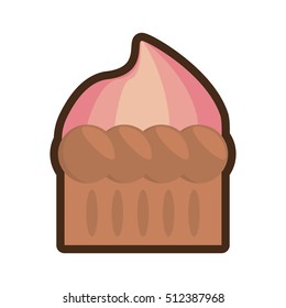 sweet cupcake delicious isolated icon vector illustration design