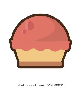 sweet cupcake delicious isolated icon vector illustration design