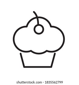sweet cupcake delicious line style icon vector illustration design