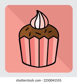 Sweet cupcake design full color