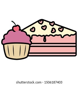 sweet cupcake design vector illustration