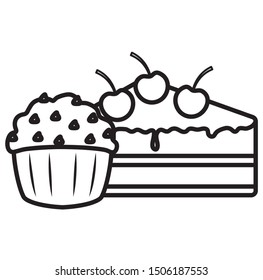 sweet cupcake design vector illustration