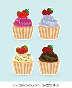 sweet cupcake design, vector illustration eps10 graphic 