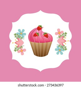 sweet cupcake design, vector illustration eps10 graphic 