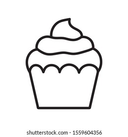 sweet cupcake dessert pastry icon thick line vector illustration