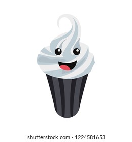 sweet cupcake halloween on white background
