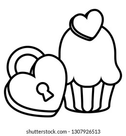 sweet cupcake with heart
