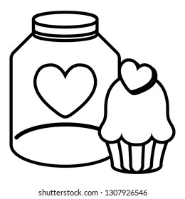 sweet cupcake with heart
