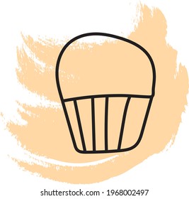 Sweet cupcake with icing, icon illustration, vector on white background