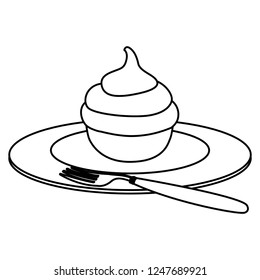 Sweet cupcake icon
