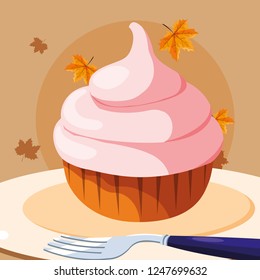 Sweet cupcake icon