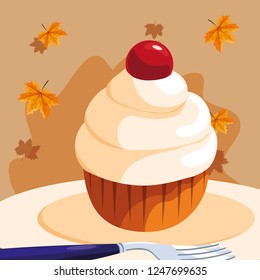 Sweet cupcake icon