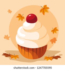 Sweet cupcake icon