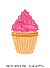 sweet cupcake icon isolated design white background