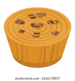 Sweet cupcake icon isometric vector. Portuguese cuisine. Meat menu