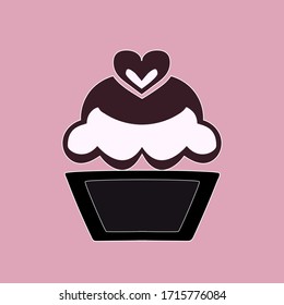 icono de pastel dulce colocado sobre fondo rosa