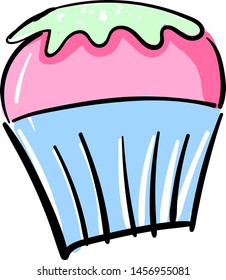 Süßer Cupcakes, Illustration, Vektorgrafik auf weißem Hintergrund.