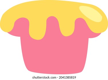 Sweet cupcake, illustration, vector, on a white background.