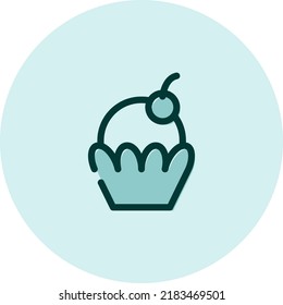 Sweet cupcake, illustration, vector on a white background.