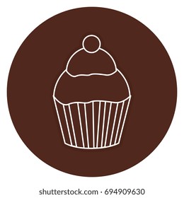 sweet cupcake isolated icon