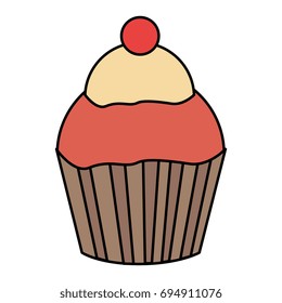 sweet cupcake isolated icon