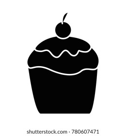 sweet cupcake isolated icon
