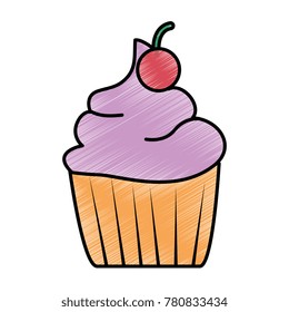 sweet cupcake isolated icon