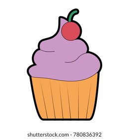 sweet cupcake isolated icon