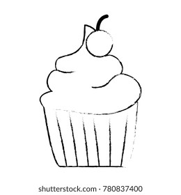 sweet cupcake isolated icon