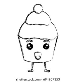 sweet cupcake kawaii character