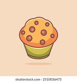 sweet cupcake muffin vector as a cartoon illustration