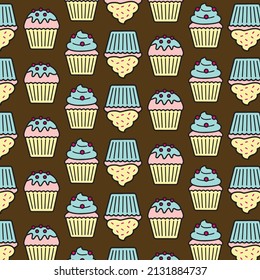 Sweet Cupcake Party Background Pattern Vector Stock Vector (Royalty ...