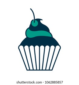 sweet cupcake pasry delicious cream cherry