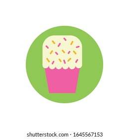 sweet cupcake pastry block and flat style vector illustration design