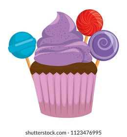 sweet cupcake pastry with candies
