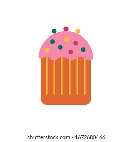 süße Cupcake-Vektorillustration-Design im Flachstil