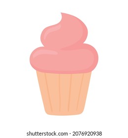 sweet cupcake pastry icon flat
