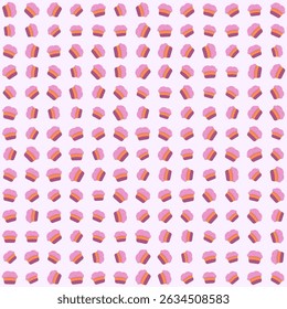 Sweet cupcake pattern design, dessert pattern, birthday cake, cute vector, seamless