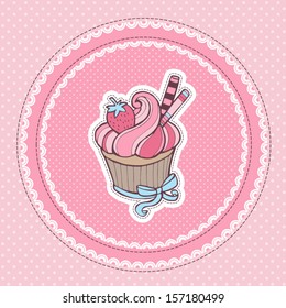 Sweet Cupcake with polka dots