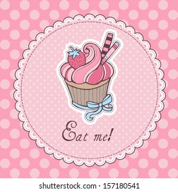 Sweet Cupcake with polka dots