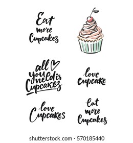 Sweet Cupcake print. Lettering. All you need is cupcakes