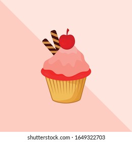 Sweet cupcake Vector, Cute cupcake vector illustration