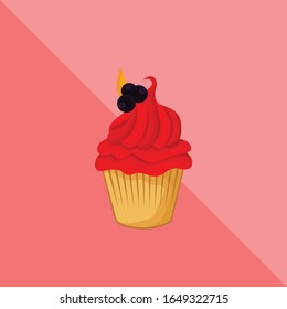 Sweet cupcake Vector, Cute cupcake vector illustration