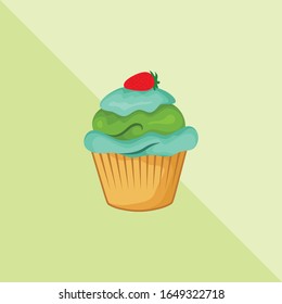 Sweet cupcake Vector, Cute cupcake vector illustration