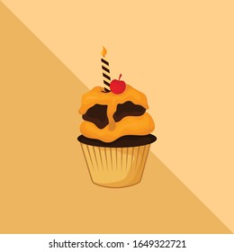 Sweet cupcake Vector, Cute cupcake vector illustration