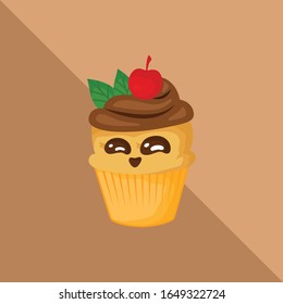Sweet cupcake Vector, Cute cupcake vector illustration